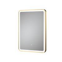 700 x 500 Gold Framed LED Bathroom Mirror with Touch Sensor and Demister
