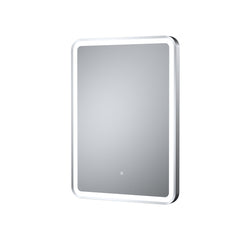 700 x 500 Silver Framed LED Bathroom Mirror with Touch Sensor and Demister
