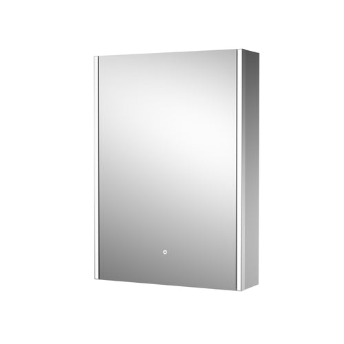 Square LED Bathroom Mirror Cabinet with Touch Sensor, Demister and Shaver Socket
