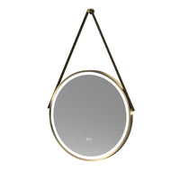 600mm Gold Round LED Bathroom Mirror With Touch Sensor and Demister