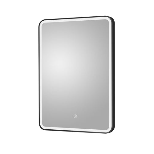 700 x 500 Black Framed LED Bathroom Mirror with Touch Sensor and Demister