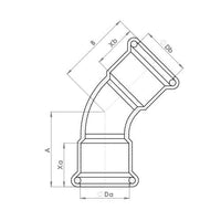 28mm 45° Elbow - Copper Press Fittings - 5 Pack image 2 : 7108-4148_2