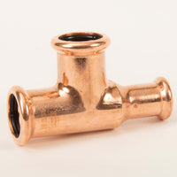 22mm x 15mm x 22mm Reducing End And Branch Tee - Copper Press Fittings - 10 Pack image 1 : 2998-1157_1