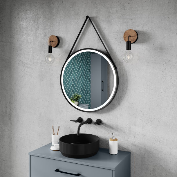 Round led deals bathroom mirror 600mm