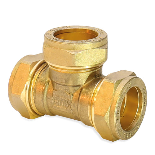 15mm Equal Tee - Compression Fittings - 10 Pack