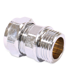 15mm x 1/2" Male Adaptor - Chrome Compression Fittings - 20 Pack