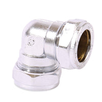 15mm Equal Elbow - Chrome Compression Fittings - 20 Pack