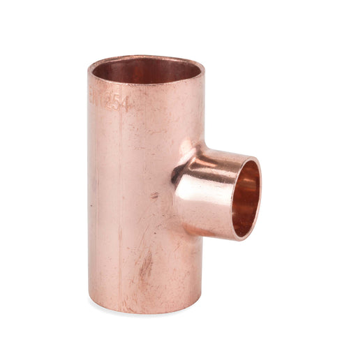 22mm x 22mm x 15mm Reduced Branch Tee - Copper End Feed Fittings - 25 Pack