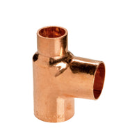 22mm x 15mm x 22mm Reduced End Tee - Copper End Feed Fittings - 25 Pack