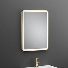 700 x 500 Gold Framed LED Bathroom Mirror with Touch Sensor and Demister