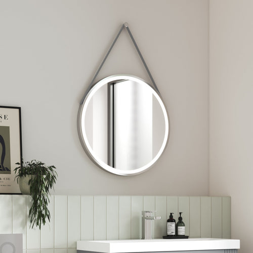 800mm Chrome Round LED Bathroom Mirror With Touch Sensor and Demister