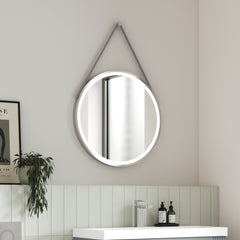 600mm Chrome Round LED Bathroom Mirror With Touch Sensor and Demister