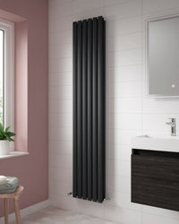Anthracite Oval Style Double Panel Vertical Radiator H1800 W354